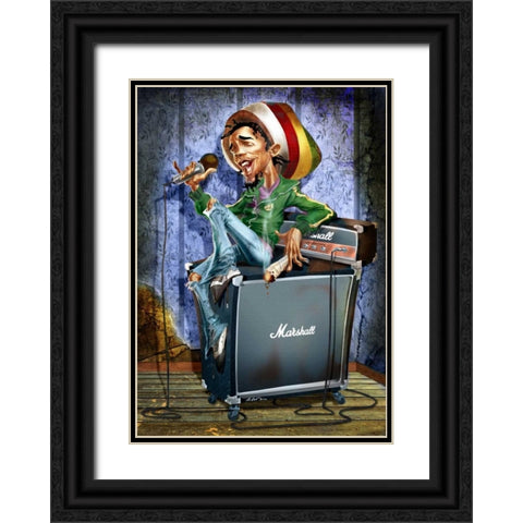 Rastafarian Black Ornate Wood Framed Art Print with Double Matting by Alvez, A. - Perez, A.
