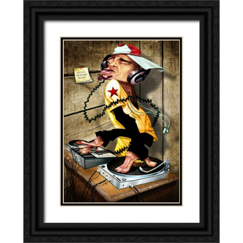 DJ Love Black Ornate Wood Framed Art Print with Double Matting by Alvez, A. - Perez, A.