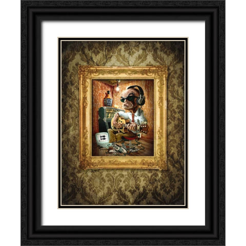 Bluesman 1A Black Ornate Wood Framed Art Print with Double Matting by Alvez, A. - Perez, A.