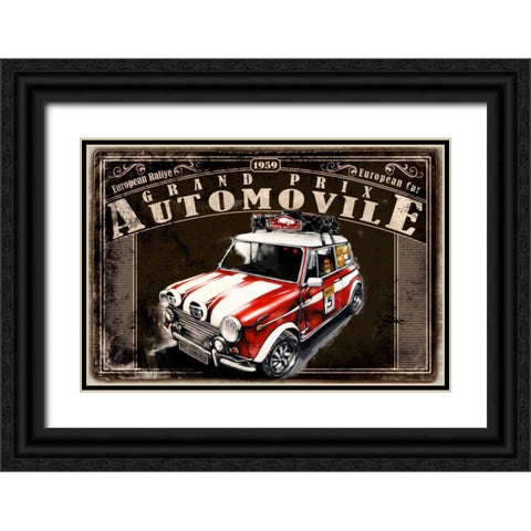 Grand Prix Automovile Black Black Ornate Wood Framed Art Print with Double Matting by Sola, Bresso