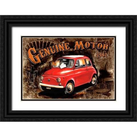 Car Genuine Motor Black Black Ornate Wood Framed Art Print with Double Matting by Sola, Bresso