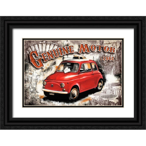 Car Genuine Motor White Black Ornate Wood Framed Art Print with Double Matting by Sola, Bresso
