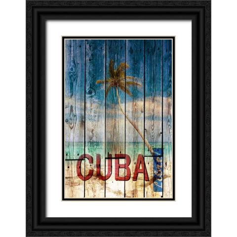 Cuba Libre Black Ornate Wood Framed Art Print with Double Matting by Sola, Bresso