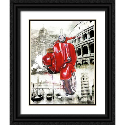 The Beautiful Motorbike Black Ornate Wood Framed Art Print with Double Matting by Sola, Bresso