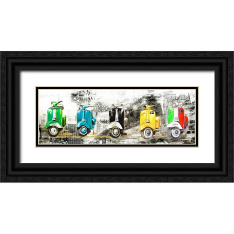 Vespa in NY Black Ornate Wood Framed Art Print with Double Matting by Sola, Bresso
