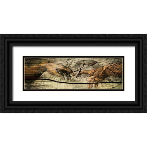 God and Adan Black Ornate Wood Framed Art Print with Double Matting by Sola, Bresso