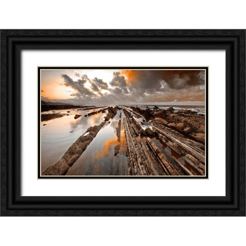 Wild coast 844 Black Ornate Wood Framed Art Print with Double Matting by Palacios, J.A.