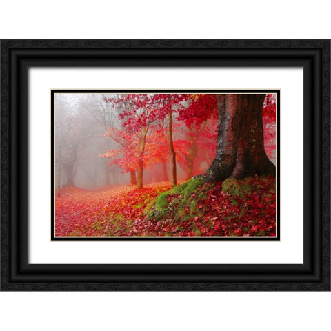 Millennial tree 824 Black Ornate Wood Framed Art Print with Double Matting by Palacios, J.A.