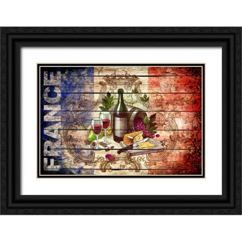 France Collage 01.02 Black Ornate Wood Framed Art Print with Double Matting by Robins, John H.