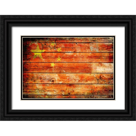 China 2 Black Ornate Wood Framed Art Print with Double Matting by Robins, John H.