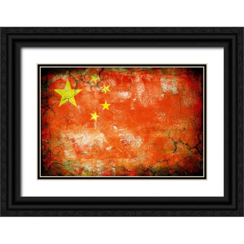 China 1 Black Ornate Wood Framed Art Print with Double Matting by Robins, John H.