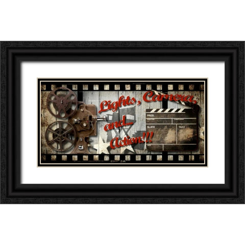 Cinema 01 Black Ornate Wood Framed Art Print with Double Matting by Robert, Paul