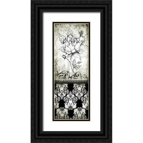 Rose Vintage II B Black Ornate Wood Framed Art Print with Double Matting by Willow, Susan P.