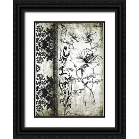 Rose Vintage I B Black Ornate Wood Framed Art Print with Double Matting by Willow, Susan P.