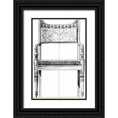 Custom Furniture Blueprint IV Black Ornate Wood Framed Art Print with Double Matting by Vision Studio