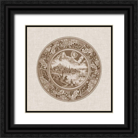 Sepia Transferware II Black Ornate Wood Framed Art Print with Double Matting by Vision Studio