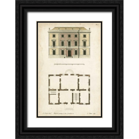 Design for a Building I Black Ornate Wood Framed Art Print with Double Matting by Addison, J.