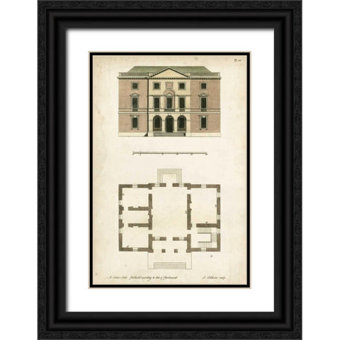 Design for a Building II Black Ornate Wood Framed Art Print with Double Matting by Addison, J.