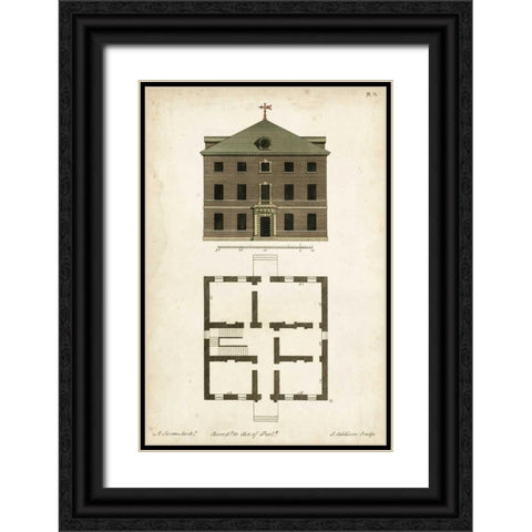 Design for a Building III Black Ornate Wood Framed Art Print with Double Matting by Addison, J.