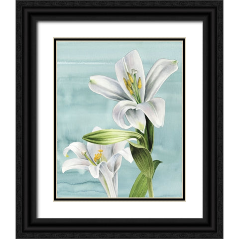 Peaceful Lilies II Black Ornate Wood Framed Art Print with Double Matting by Popp, Grace
