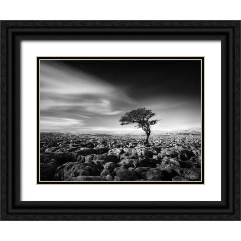 Tension Black Ornate Wood Framed Art Print with Double Matting by Henson, Martin