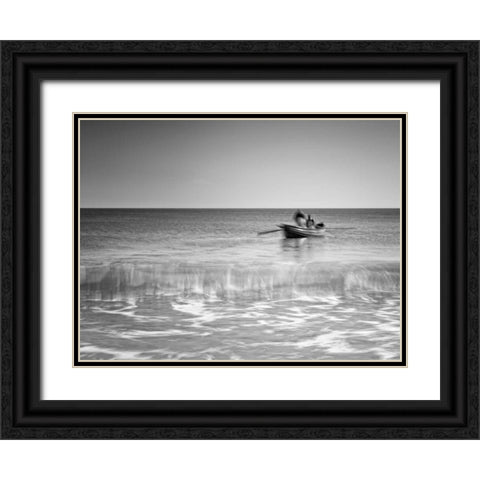 The Fishermen Black Ornate Wood Framed Art Print with Double Matting by Henson, Martin
