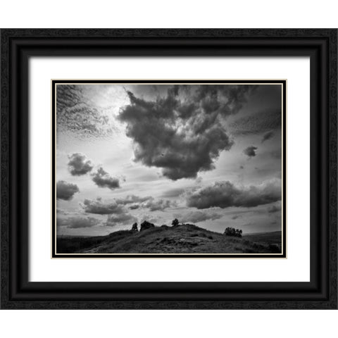 Hill Top Landscape Black Ornate Wood Framed Art Print with Double Matting by Henson, Martin