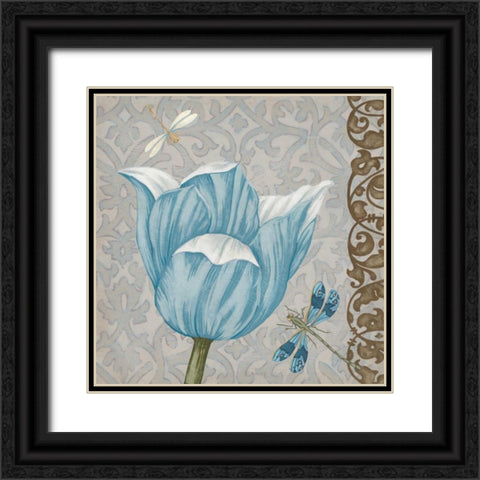 Garden Romance IV Black Ornate Wood Framed Art Print with Double Matting by Vess, June Erica