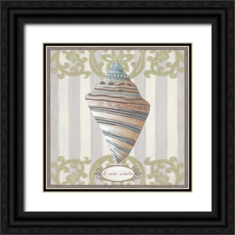 Riviera Shell II Black Ornate Wood Framed Art Print with Double Matting by Vess, June Erica