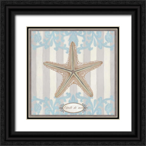 Riviera Shell III Black Ornate Wood Framed Art Print with Double Matting by Vess, June Erica