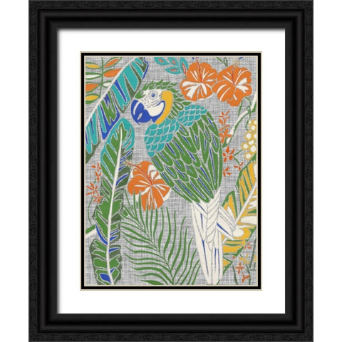 Tropical Macaw Black Ornate Wood Framed Art Print with Double Matting by Zarris, Chariklia