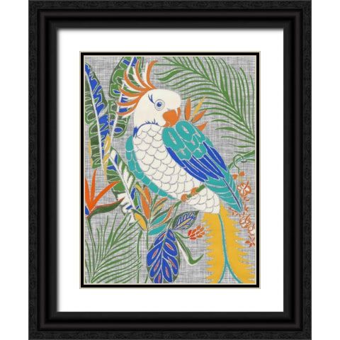 Tropical Cockatoo Black Ornate Wood Framed Art Print with Double Matting by Zarris, Chariklia