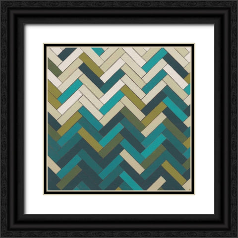 Parquet Prism II Black Ornate Wood Framed Art Print with Double Matting by Vess, June Erica
