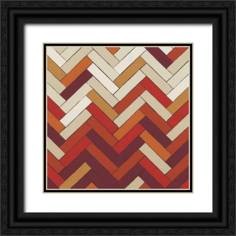 Parquet Prism III Black Ornate Wood Framed Art Print with Double Matting by Vess, June Erica