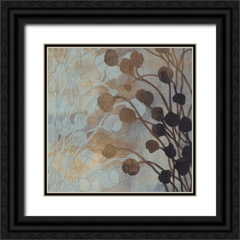 Spa Blue and Gold II Black Ornate Wood Framed Art Print with Double Matting by OToole, Tim