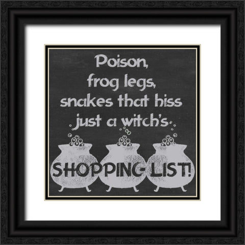 Spooky Chalkboard III Black Ornate Wood Framed Art Print with Double Matting by Popp, Grace