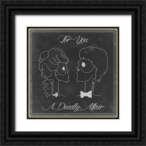 Spooky Chalkboard IV Black Ornate Wood Framed Art Print with Double Matting by Popp, Grace