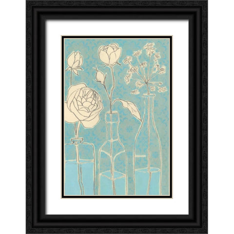 Apothecary Flowers I Black Ornate Wood Framed Art Print with Double Matting by Popp, Grace