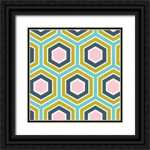 Retro Groove III Black Ornate Wood Framed Art Print with Double Matting by Ketchum, Nicole