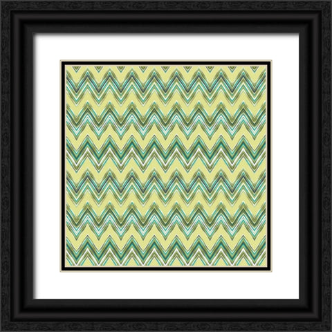 Chevron Waves III Black Ornate Wood Framed Art Print with Double Matting by Hoffman, Katia