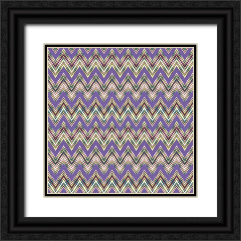 Chevron Waves IV Black Ornate Wood Framed Art Print with Double Matting by Hoffman, Katia
