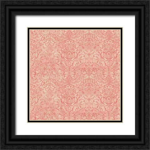 Downton Damask I Black Ornate Wood Framed Art Print with Double Matting by Hoffman, Katia