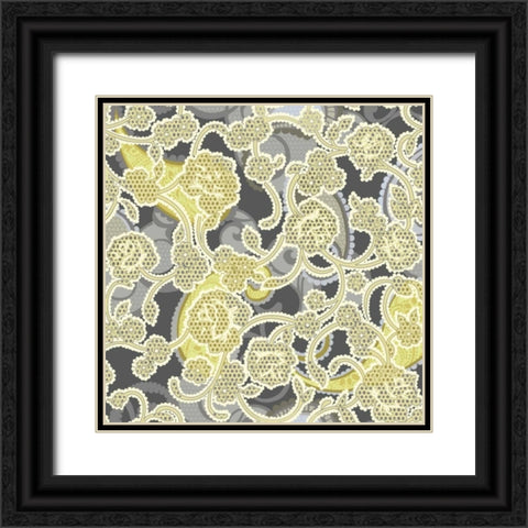 Sheer Romance Lace III Black Ornate Wood Framed Art Print with Double Matting by Hoffman, Katia