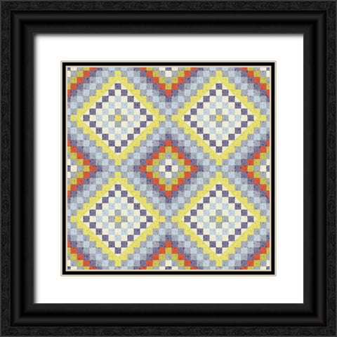 Vintage Geo III Black Ornate Wood Framed Art Print with Double Matting by Hoffman, Katia