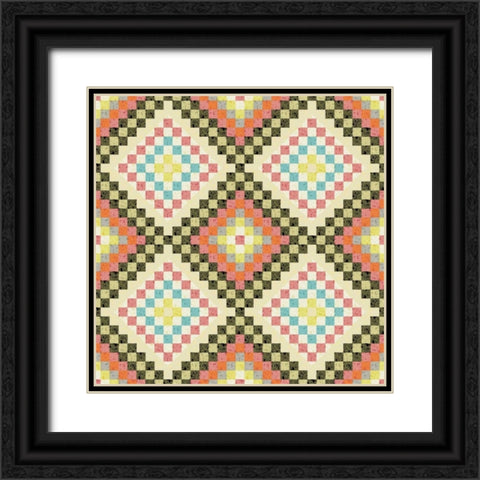 Vintage Geo IV Black Ornate Wood Framed Art Print with Double Matting by Hoffman, Katia