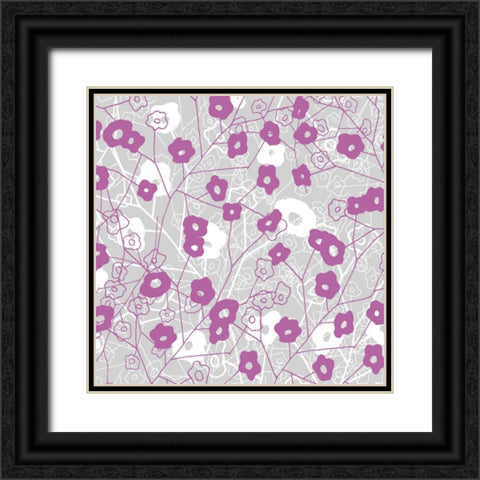 Cottage Rose Garden VI Black Ornate Wood Framed Art Print with Double Matting by Benyon, Ali