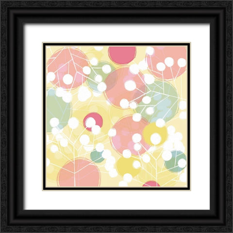 Popping Flowers I Black Ornate Wood Framed Art Print with Double Matting by Benyon, Ali