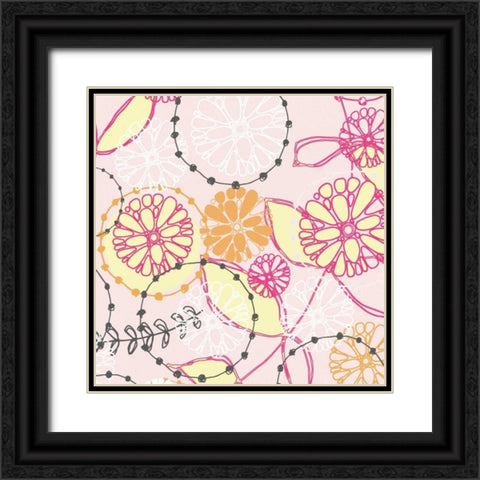 Daisy Chain V Black Ornate Wood Framed Art Print with Double Matting by Benyon, Ali