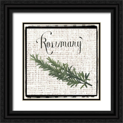Burlap Herbs I Black Ornate Wood Framed Art Print with Double Matting by Popp, Grace
