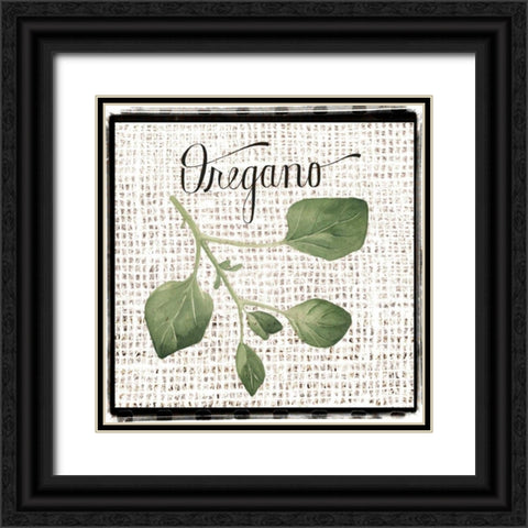 Burlap Herbs II Black Ornate Wood Framed Art Print with Double Matting by Popp, Grace